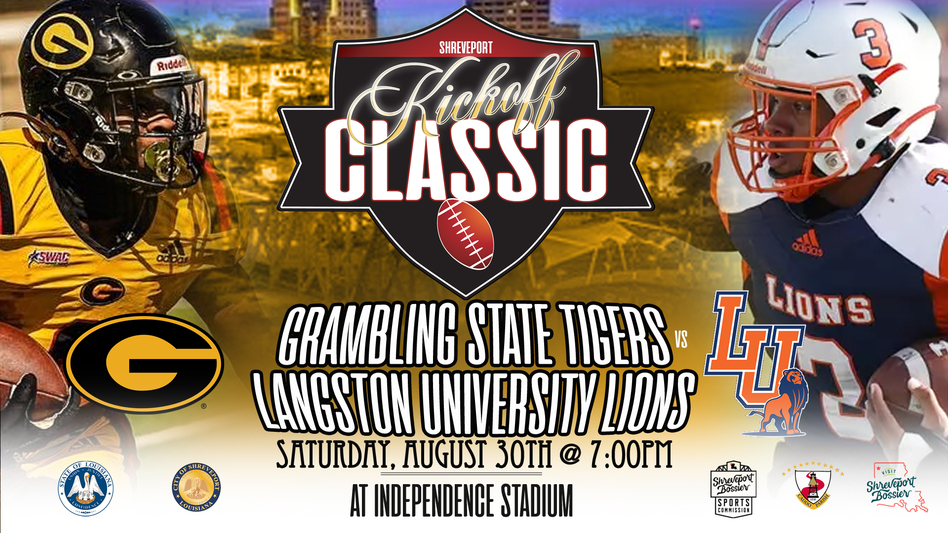 A panoramic view of Shreveport, the vibrant city hosting the upcoming HBCU Showdown at Independence Stadium.